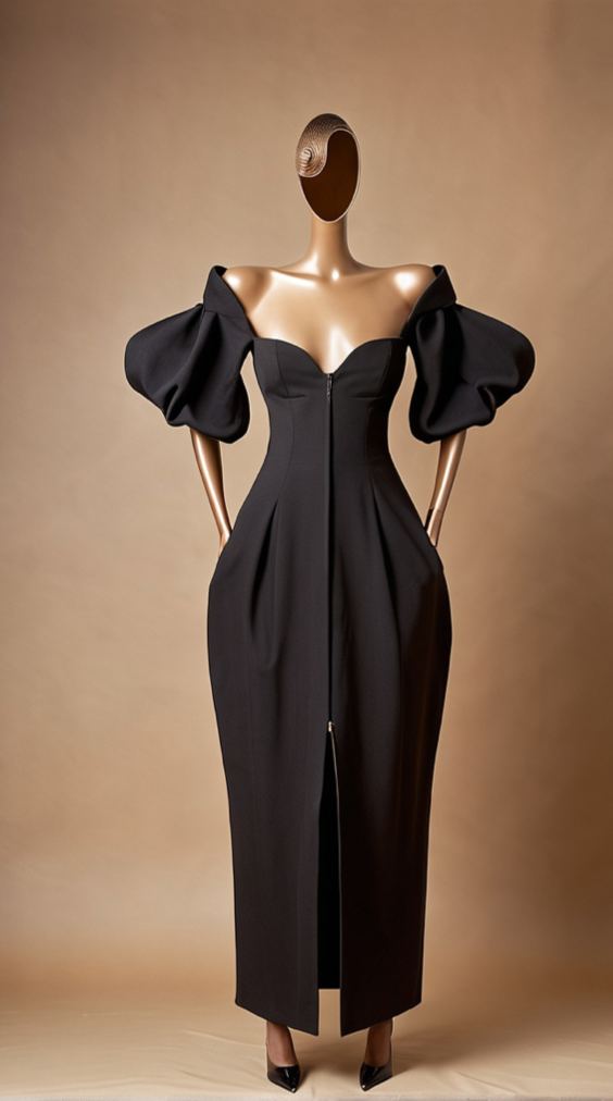 Denmuso Dress - Long tailored Dress (Atelier Collection)