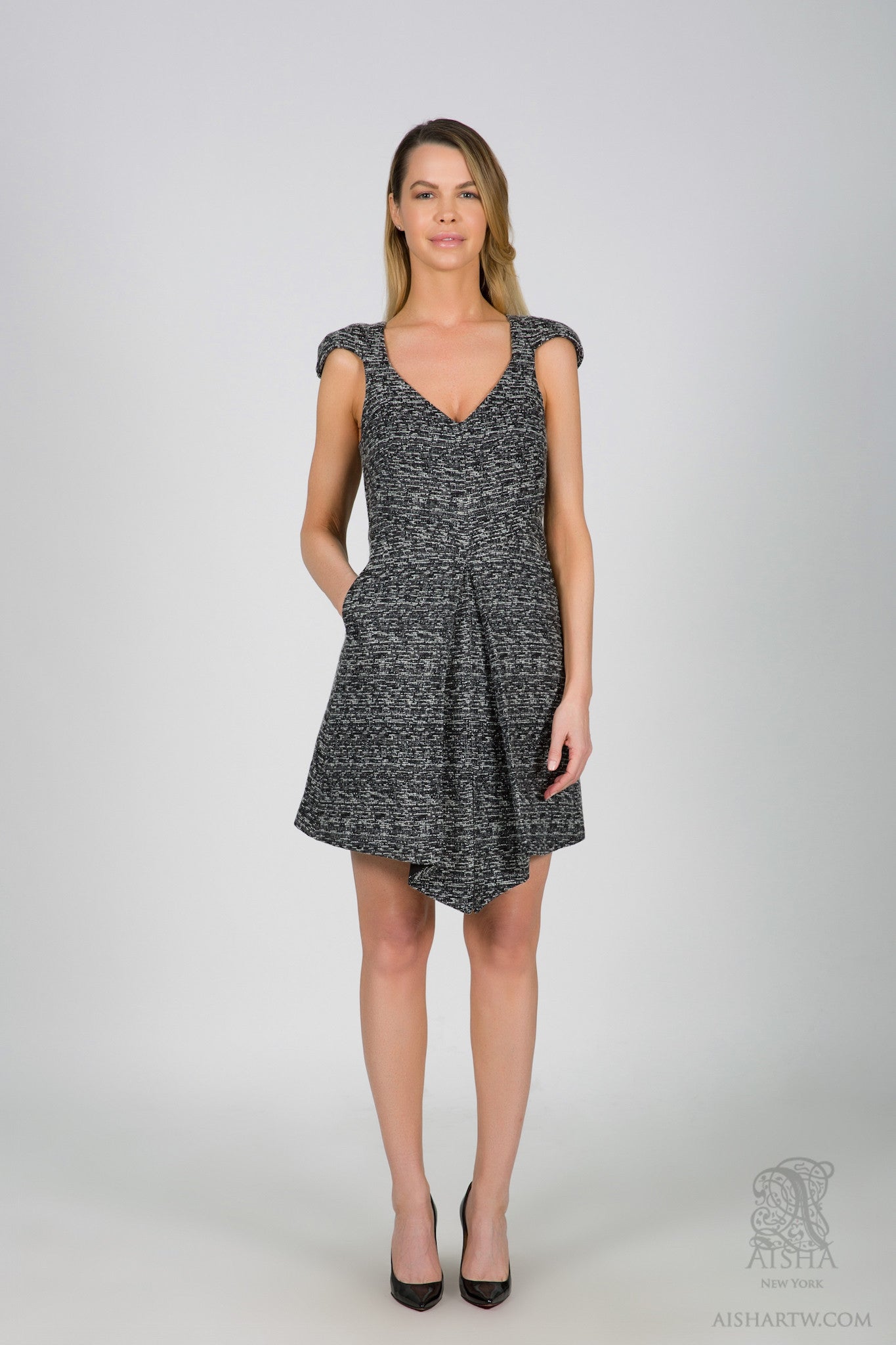 Black and white deals tweed dress
